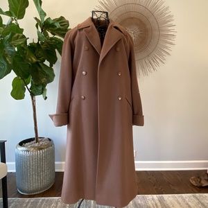 Long Brown Oversized Cashmere blend Winter Coat